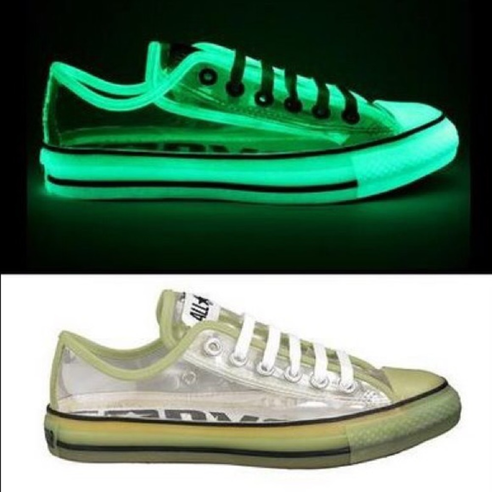 RARE Converse Chuck Taylor– Clear – Glow in Dark